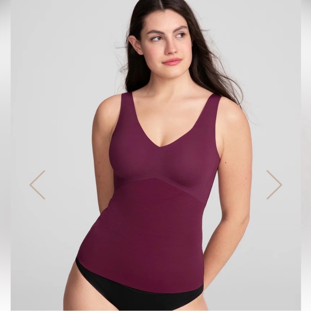 Honeylove LiftWear Tank Fig Maroon Shapewear Support XL Women Athleisure